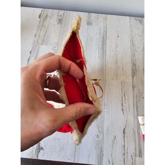 Vintage felt sequin stocking Santa Mrs Claus candle as is - Picture 6 of 6